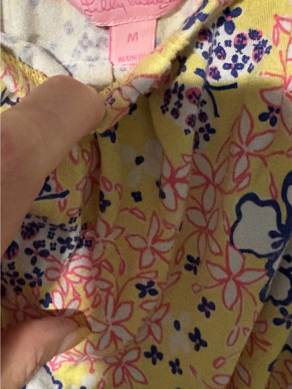 Lilly Pulitzer Yellow Floral Strapless maxi dress w/Pink and Navy Accents size M